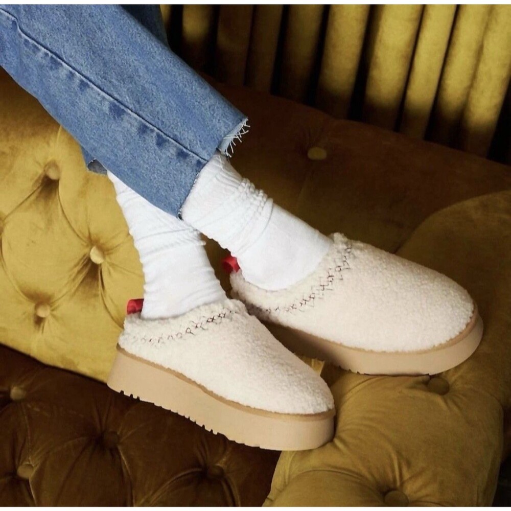 Ccocci Women's Isaac Platform Sherpa Slipper Slide Shoes 41 Like 8-8.5